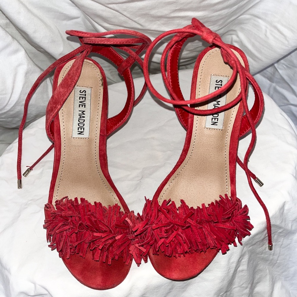 Steve Madden Red Fringe Women's Heels